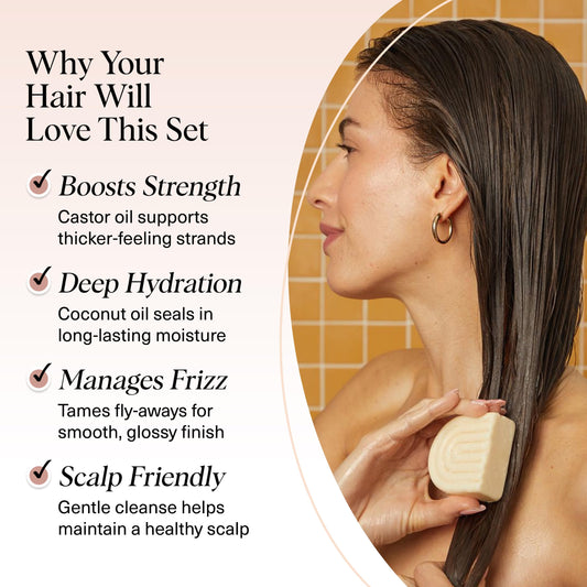 Kitsch Coconut Oil Conditioner Bar packaging emphasizes travel-friendly, convenient conditioning.