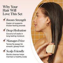 Kitsch Coconut Oil Conditioner Bar packaging emphasizes travel-friendly, convenient conditioning.