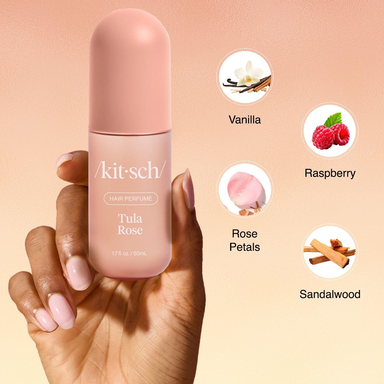 Kitsch packaging with 50 mL size supports travel-friendly freshness.