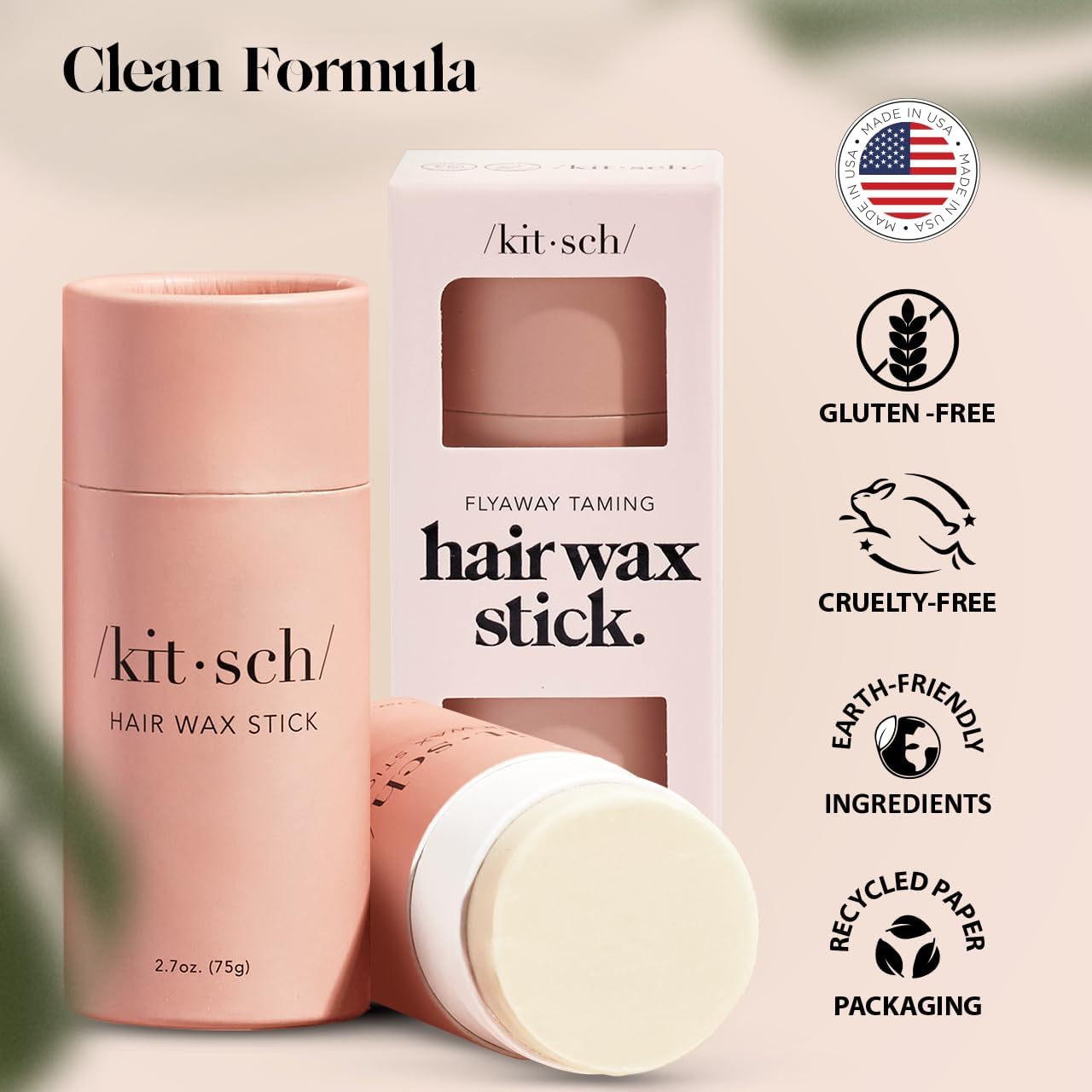 Kitsch Hair Wax Stick long-hold performance keeps styles in place