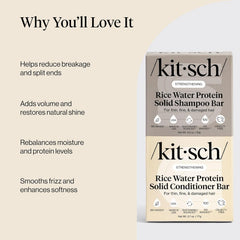 Kitsch Rice Water Conditioner Bar application for detangling and moisture balance.