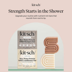 Kitsch Rice Water Conditioner Bar as leave-in for smoother strands.