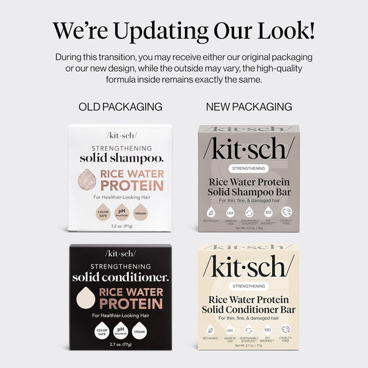 Kitsch Rice Water Conditioner Bar pour smooths and detangles.