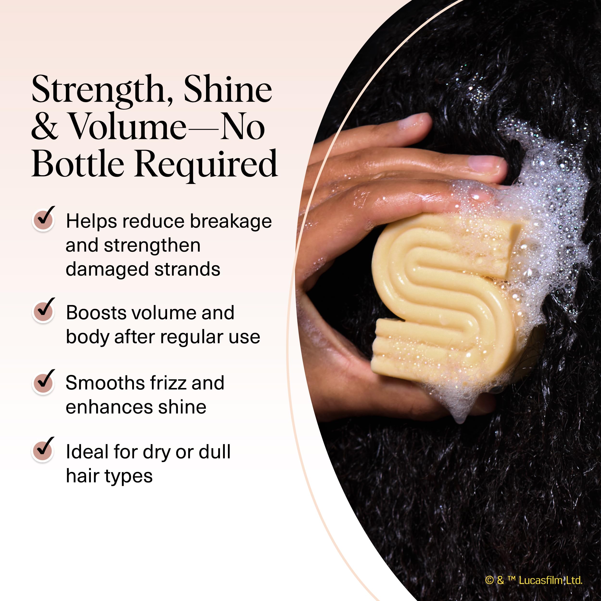 Kitsch shampoo bar lathers creamy for gentle, everyday cleansing.