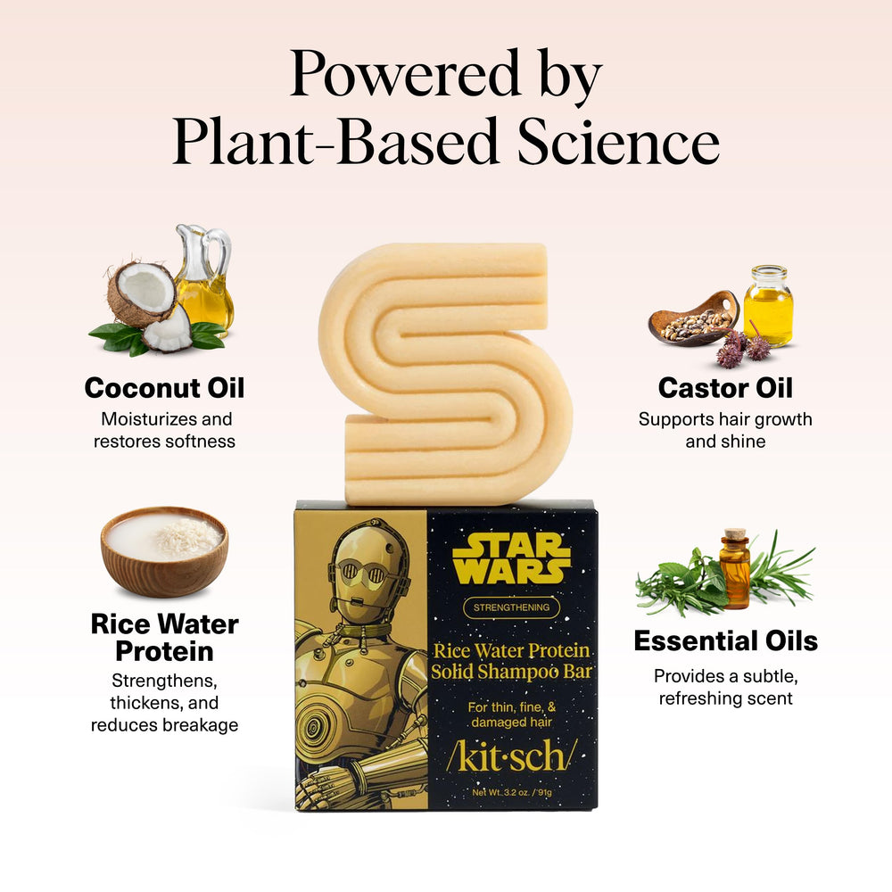 Rice water and protein ingredients support fuller-looking hair texture.