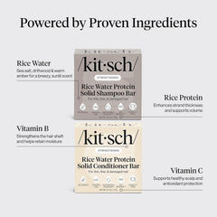 Kitsch Rice Water Shampoo Bar during wash nourishes from root to tip.