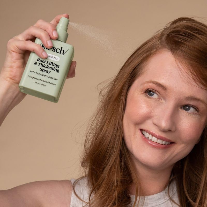 Kitsch Root Lifting Spray on fine hair adds light thickness without stiffness.