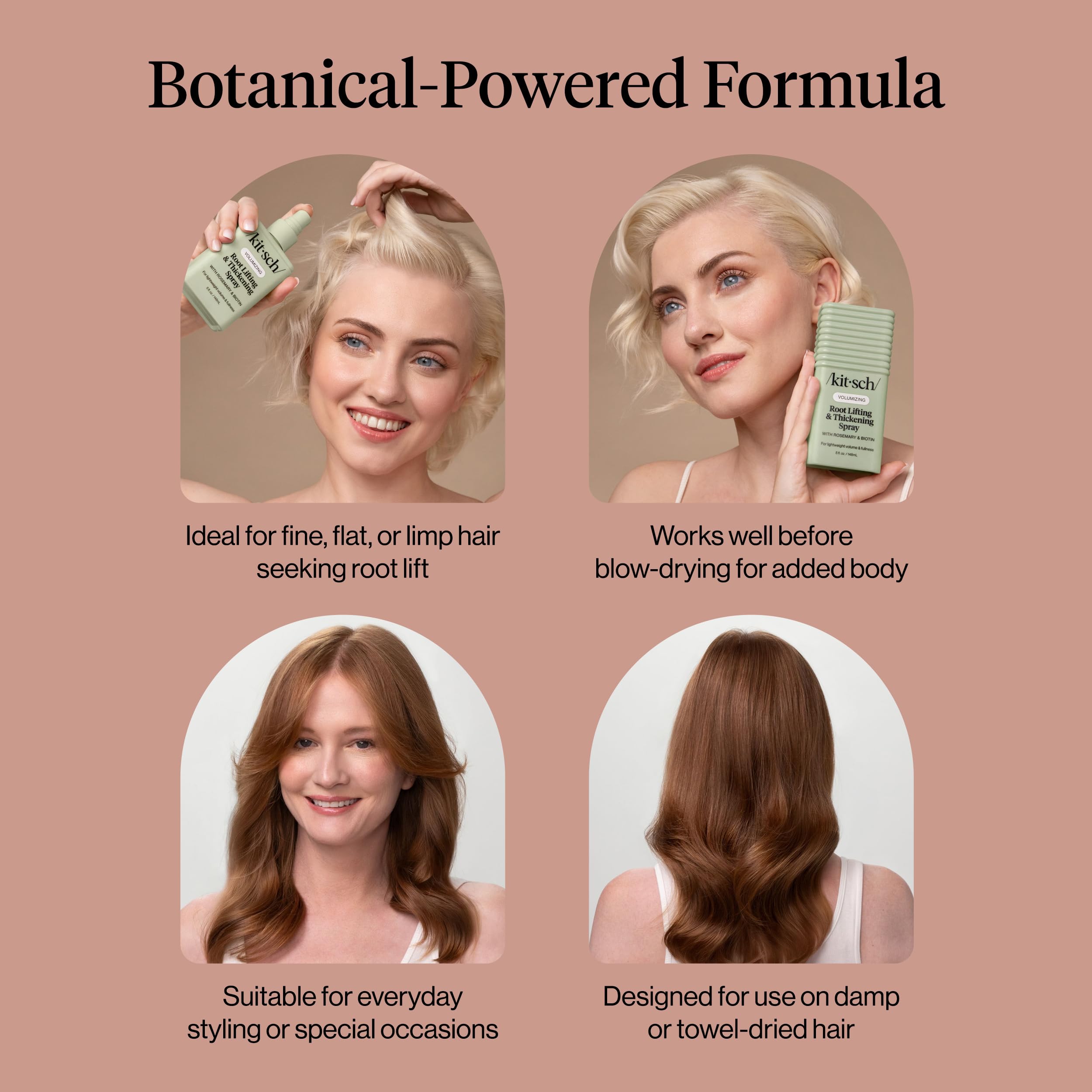 Kitsch Root Lifting Spray leaving a soft finish after use.