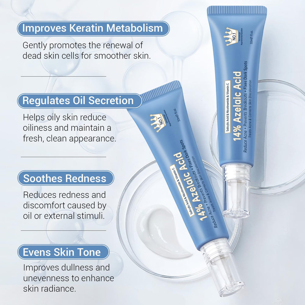 KIUORET azelaic acid cream with hyaluronic acid hydrated skin without heaviness.