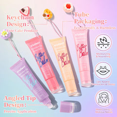 KIUORET lip gloss keychain displaying portable hydration for busy days.