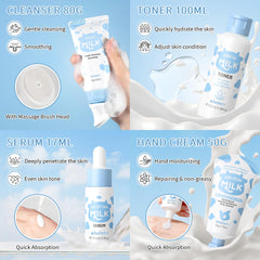 KIUORET Milk Skincare Set face cream, nourishes and seals hydration for soft skin.