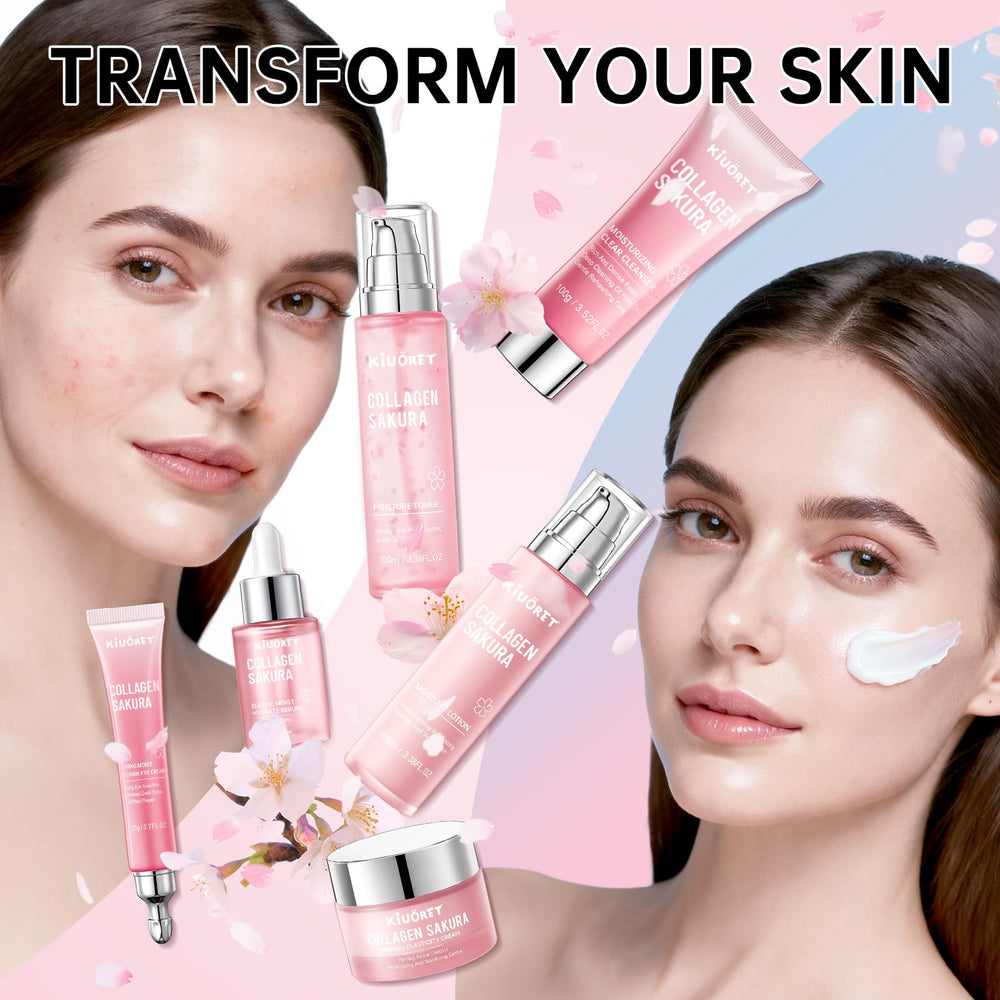 KIUORET Sakura lotion jar shows lightweight moisturizing for daily comfort.