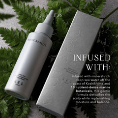 KIWABI Root Beaute 10 marine botanicals close-up highlights nourishing extracts.