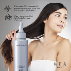 KIWABI Root Beaute gel texture close-up shows a light, non-sticky application.