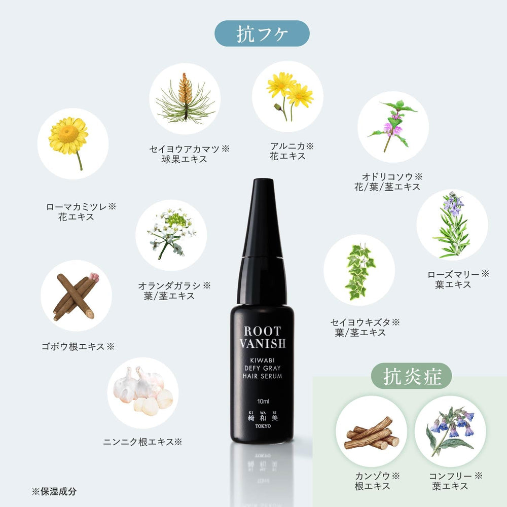 KIWABI Root Vanish scalp application scene shows gentle daily massage