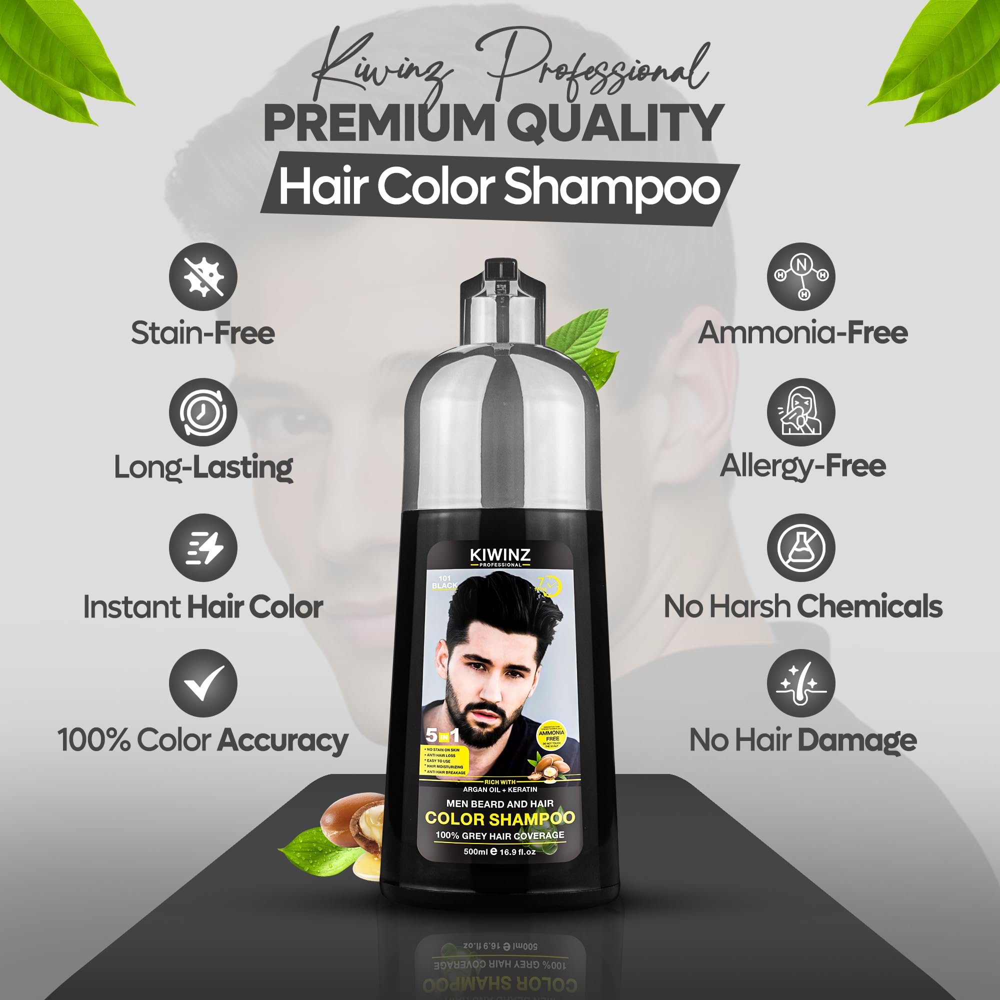 Kiwinz Professional instant-dye for grey hair with long-lasting color