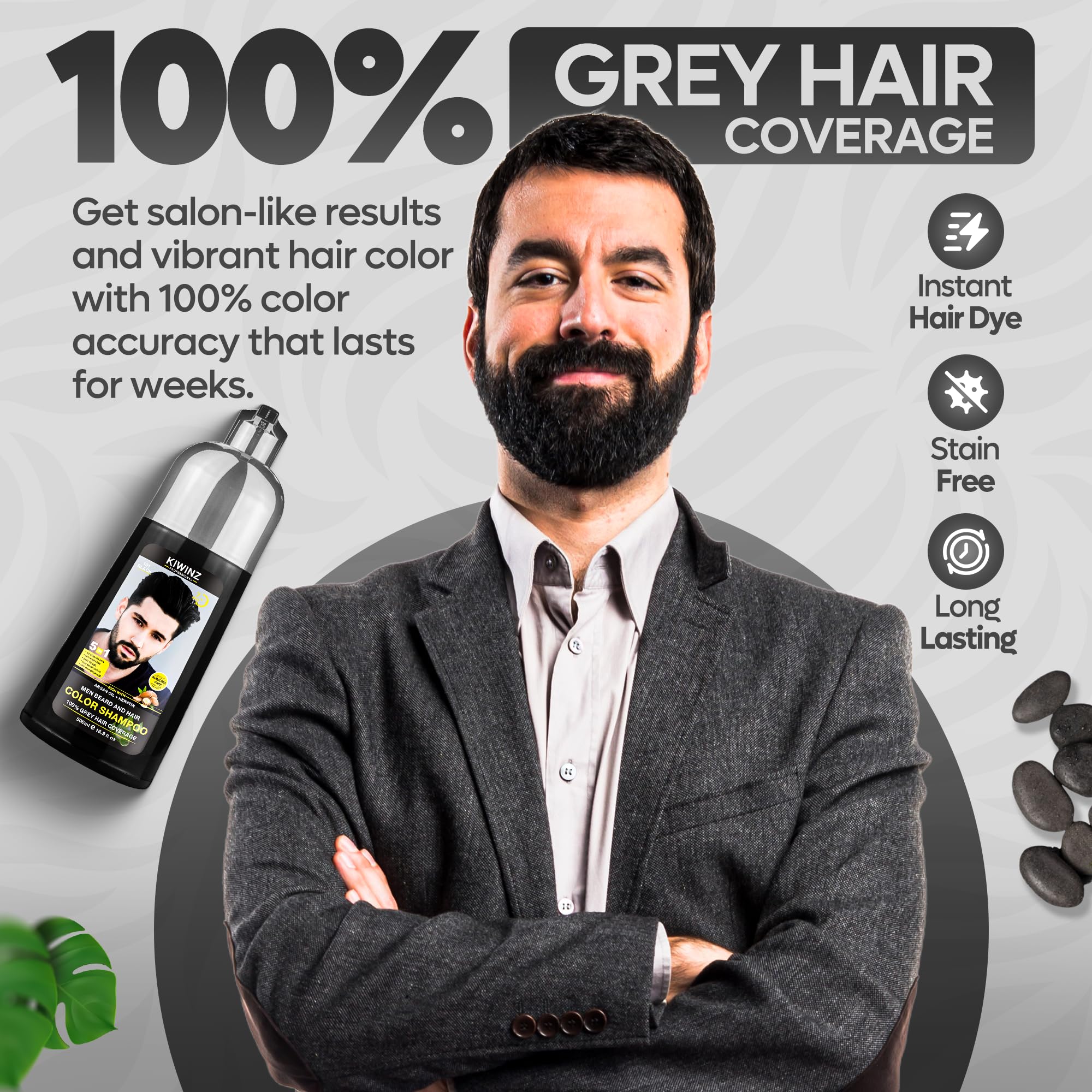 Kiwinz Professional natural ingredients like argan oil and keratin nourish