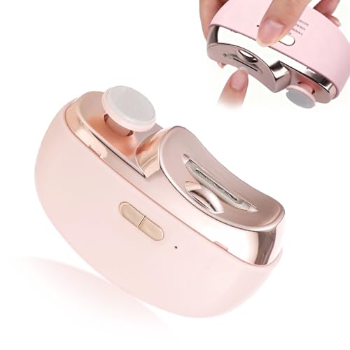 Kiwtreby electric nail clipper pink front view for precise trimming