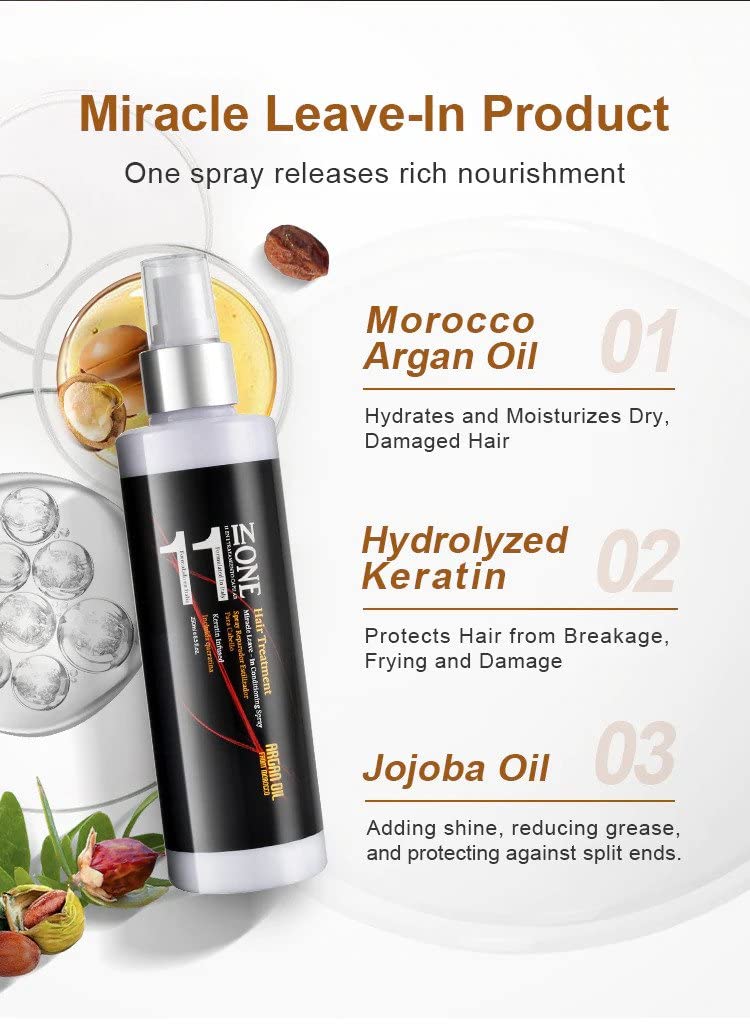KizaiaCare detangler spray bottle close-up for easy styling
