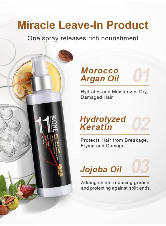 KizaiaCare detangler spray bottle close-up for easy styling
