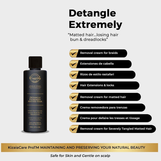 KizaiaCare Ultimate Matted Hair Detangler cream texture highlights rich hydration for knot-free styling