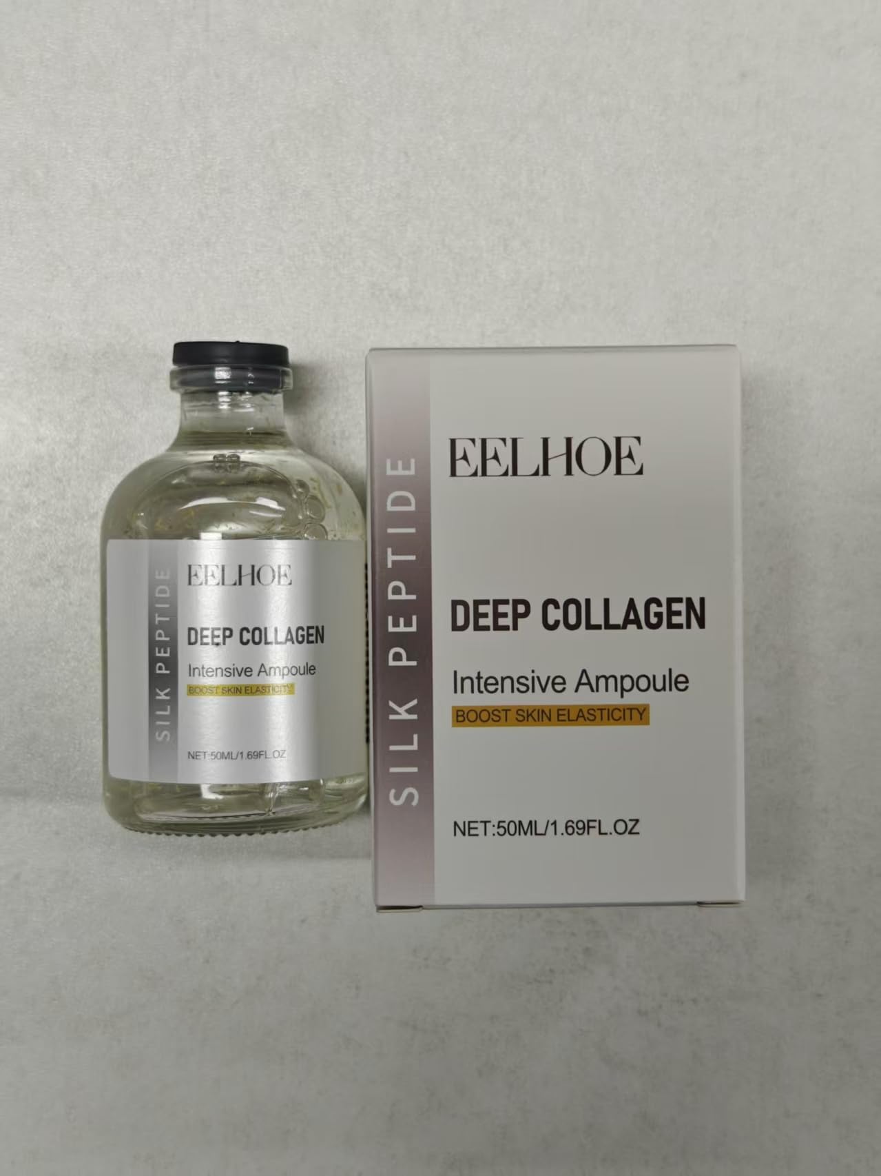 KKINYAS Silk peptide essence closeup showing rapid absorption.