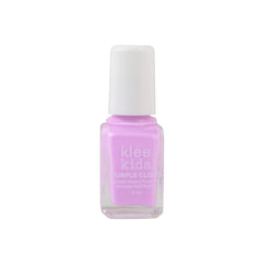 Klee Naturals Purple Cloud nail polish shows water-based, peelable formula for easy cleanup.