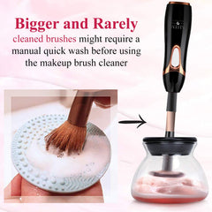 Cleaning bowl with brush demonstrates splash-proof, thorough cleaning