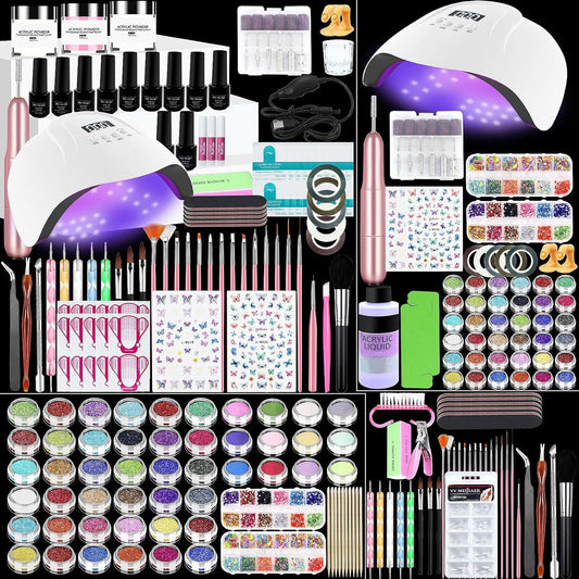 Klemon acrylic nail kit complete set with all-in-one tools for easy at-home manicures