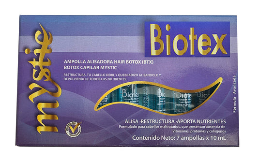 Kleravitex Mystic Biotex Ampoule applied to damp hair to begin repair.