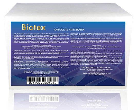 Kleravitex Mystic Biotex ampoule ingredients closeup — nutrients for stronger hair.