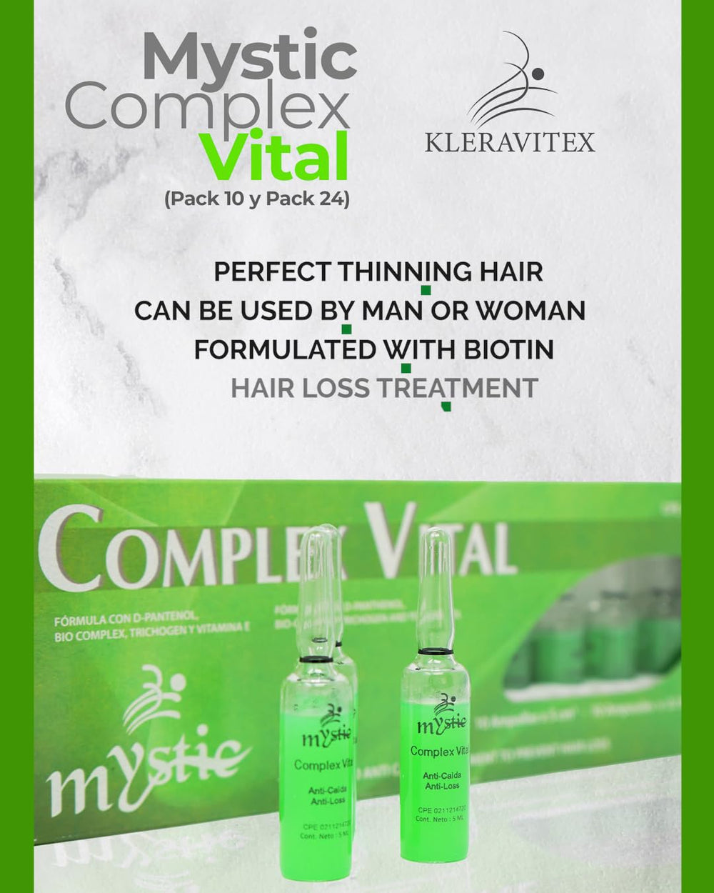 Kleravitex Mystic Complex application on scalp demonstrating use.