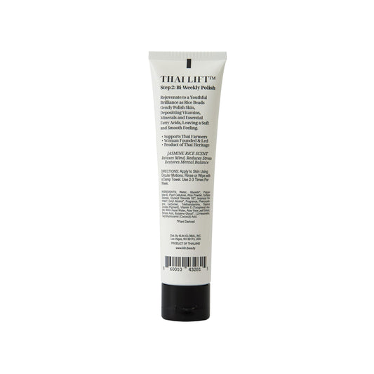 KLIN Jasmine Rice Scrub beads close-up highlights gentle exfoliation.
