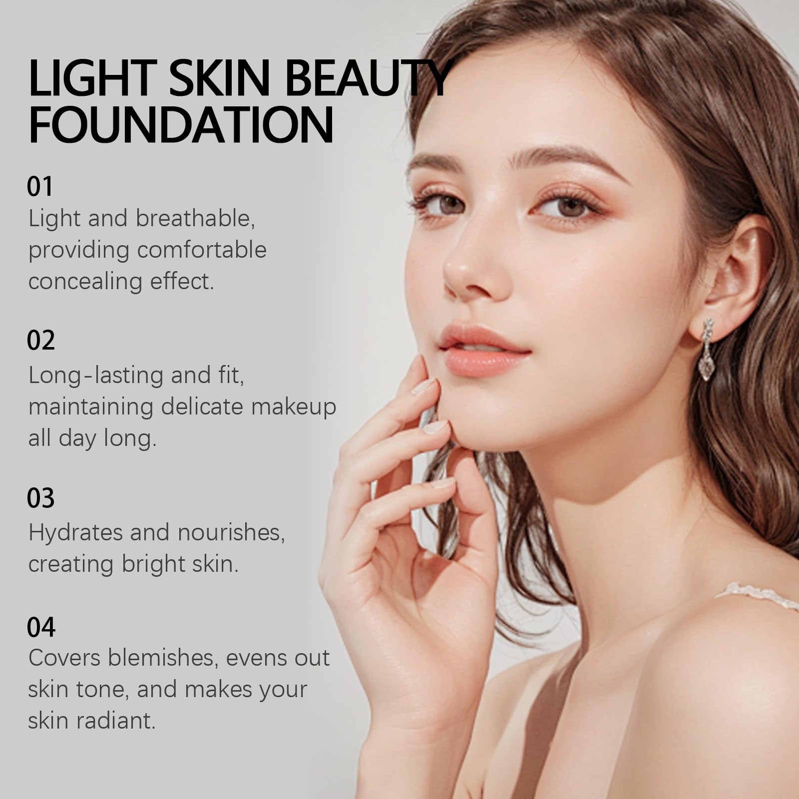 KNHYDWD Luminance on-skin closeup showing smooth, crease-free finish
