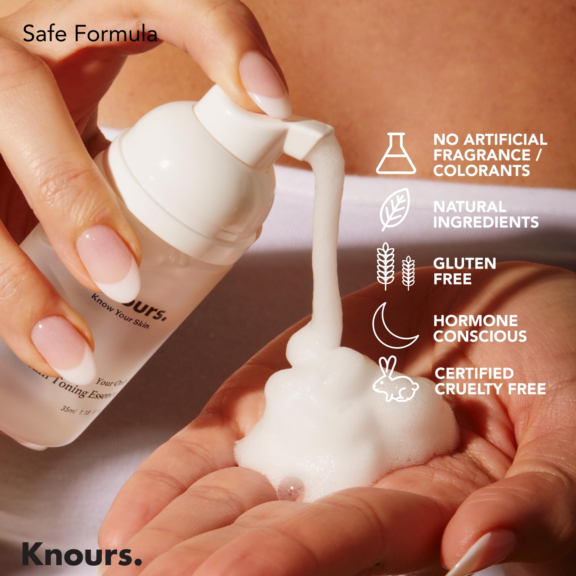 Knours hydration glow closeup demonstrates refreshed, supple skin after use.