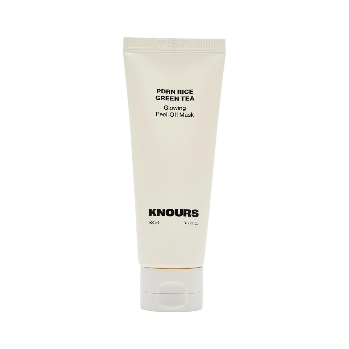 Knours PDRN Rice & Green Tea Glowing Peel Off Mask close-up peeling action for hydrated, smooth skin