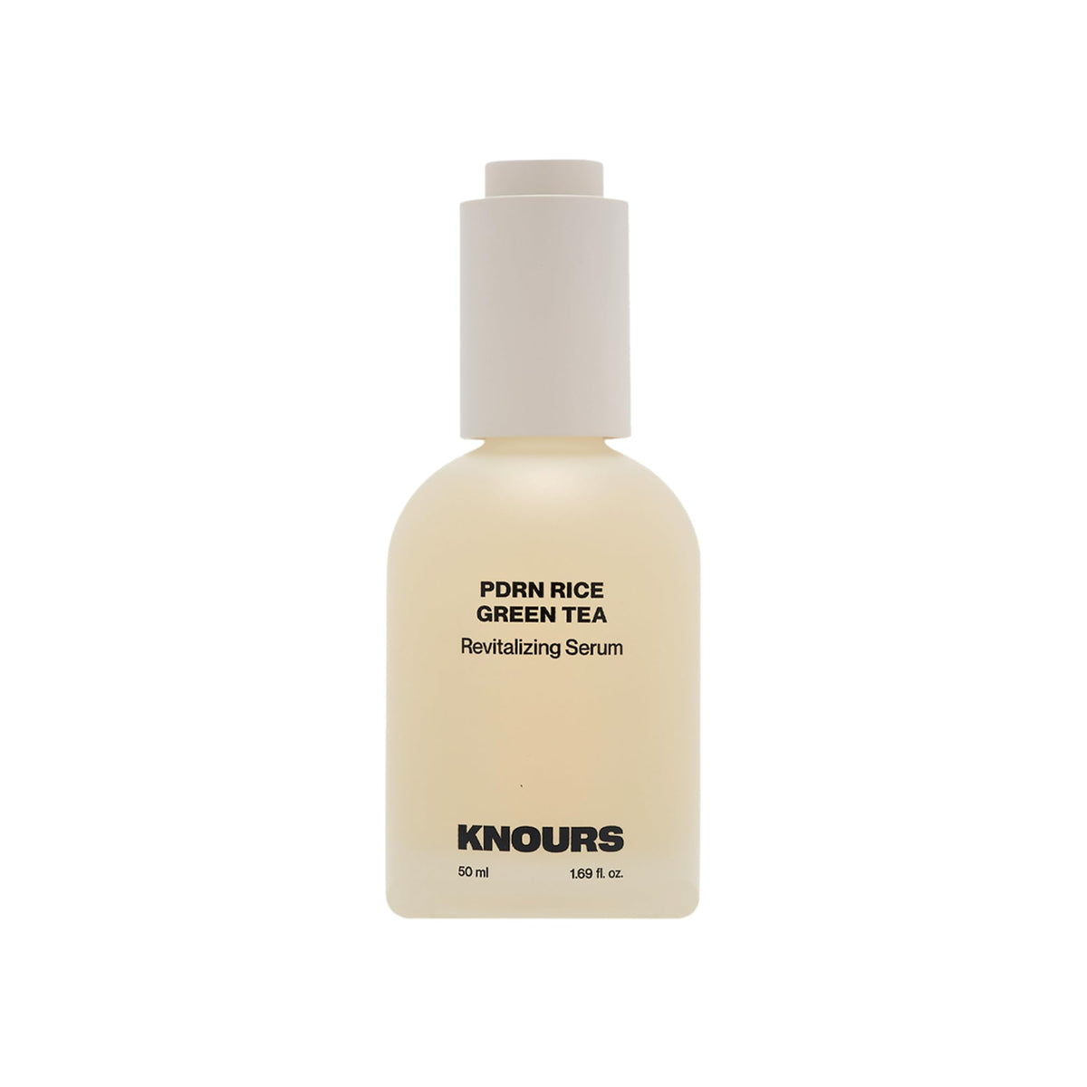 Knours PDRN Rice serum bottle shown for hydration and soft skin glow.