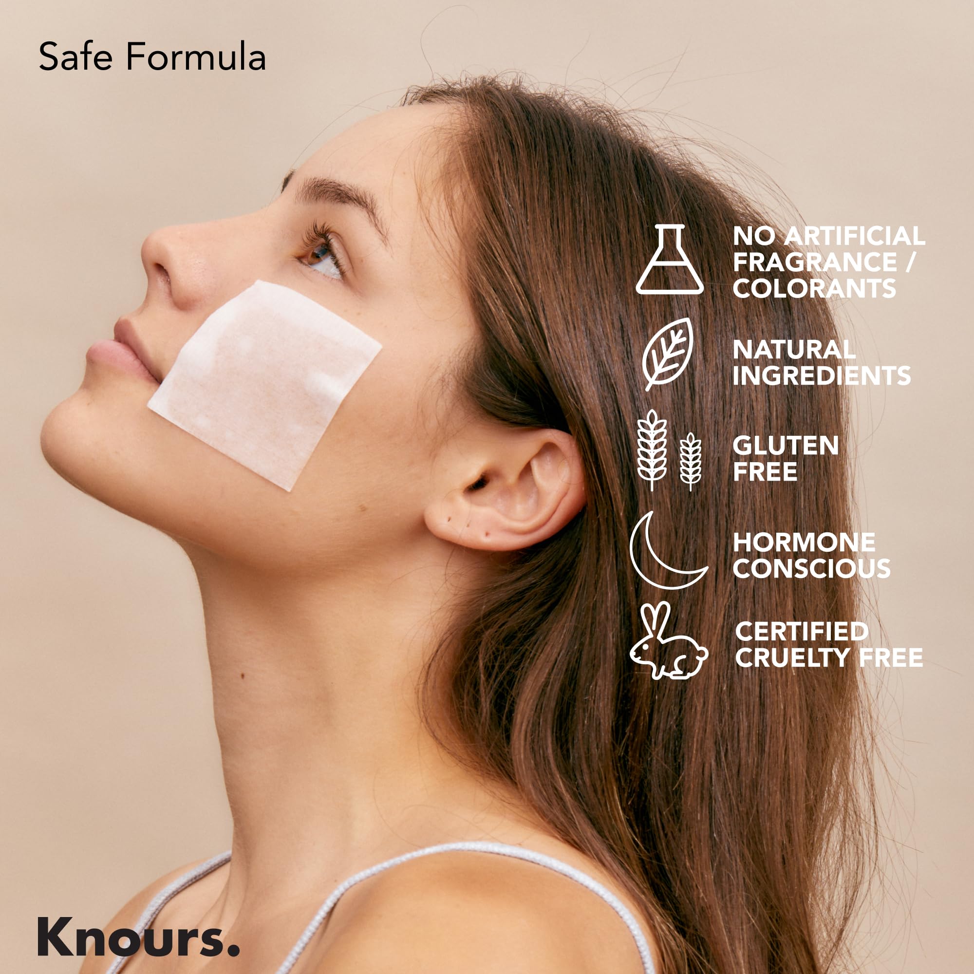 Knours Pore Control Pad texture shot demonstrates smoothing and even skin tone