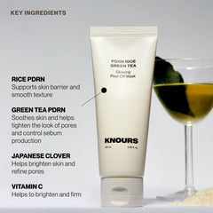 Knours PDRN rice mask application close-up highlighting hydration and smooth texture