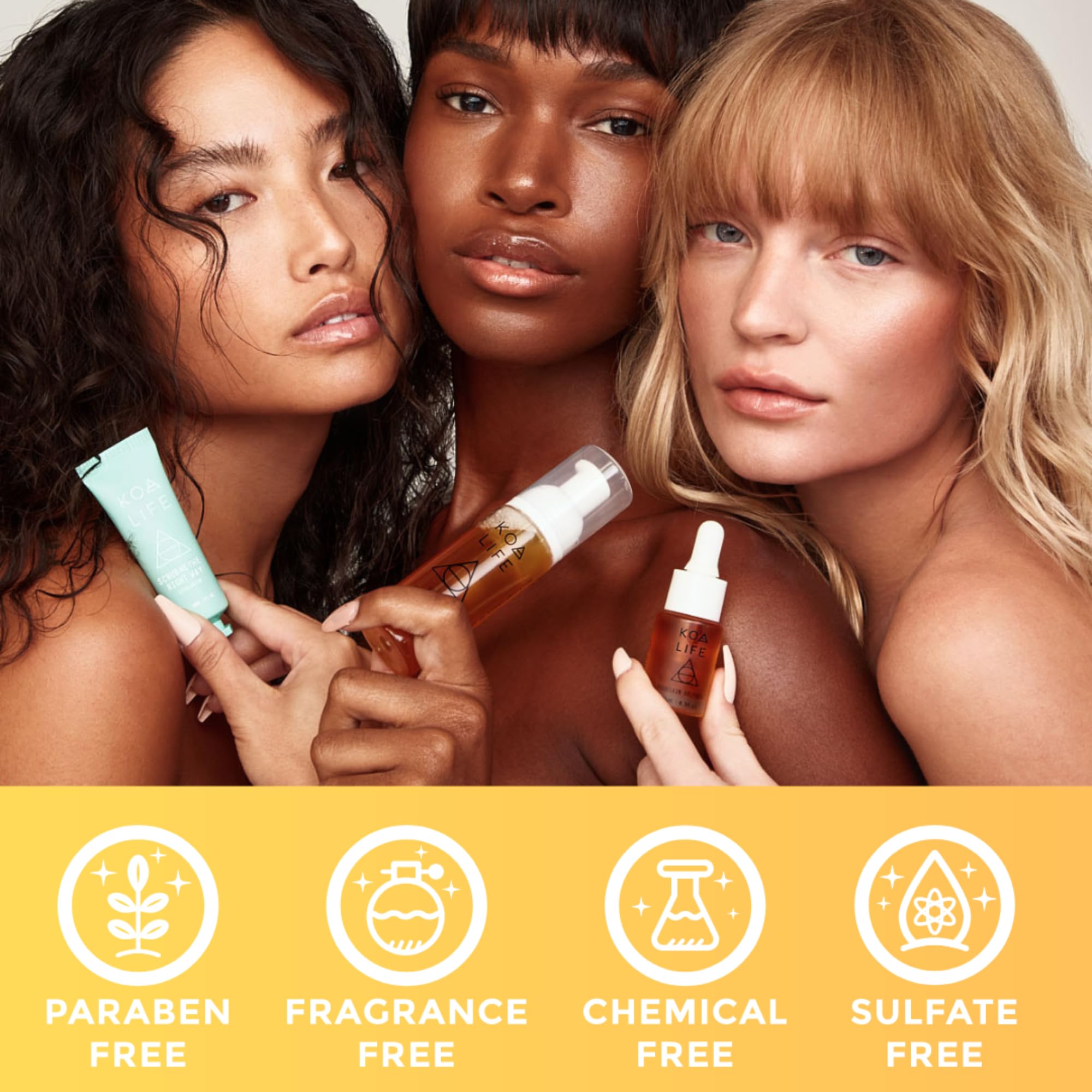 Person applying KOA LIFE cleanser during a daily skincare routine