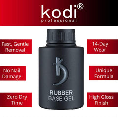 KODI Rubber Base Gel brush-on application on natural nails.
