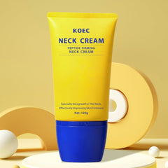 KOEC bottle with roller shown during daily neck care routine