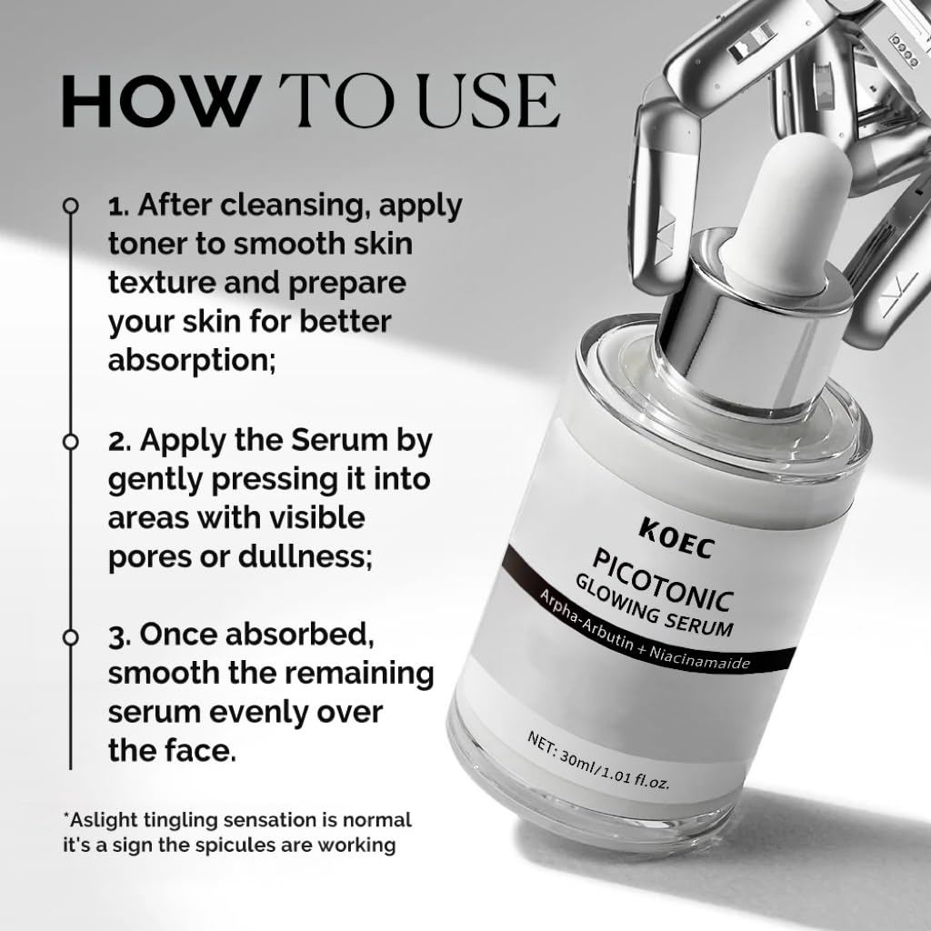 KOEC Glow finish image suggests revitalized, comfortable skin texture.