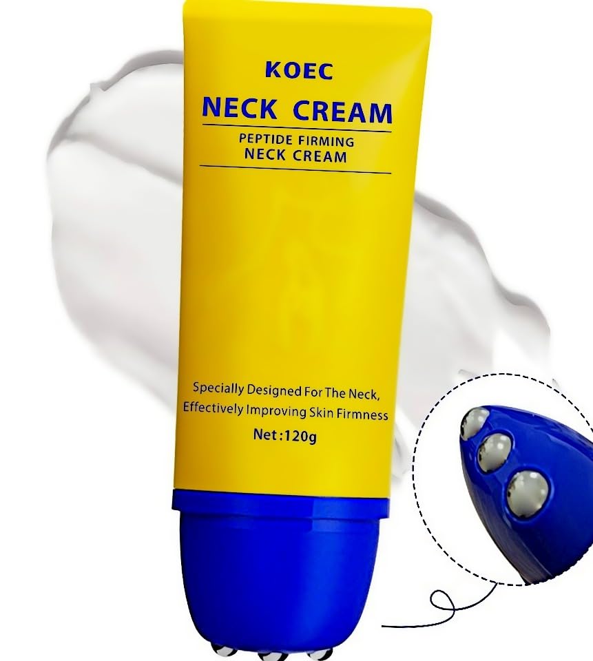KOEC neck cream close-up highlights silky, fast-absorbing formula on dry areas