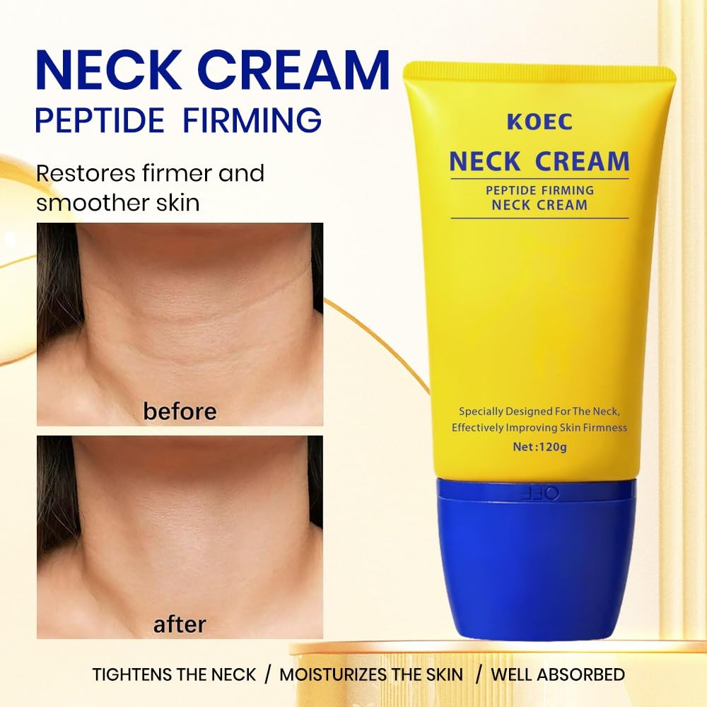 KOEC neck hydration deep moisture with silky texture visible on the skin