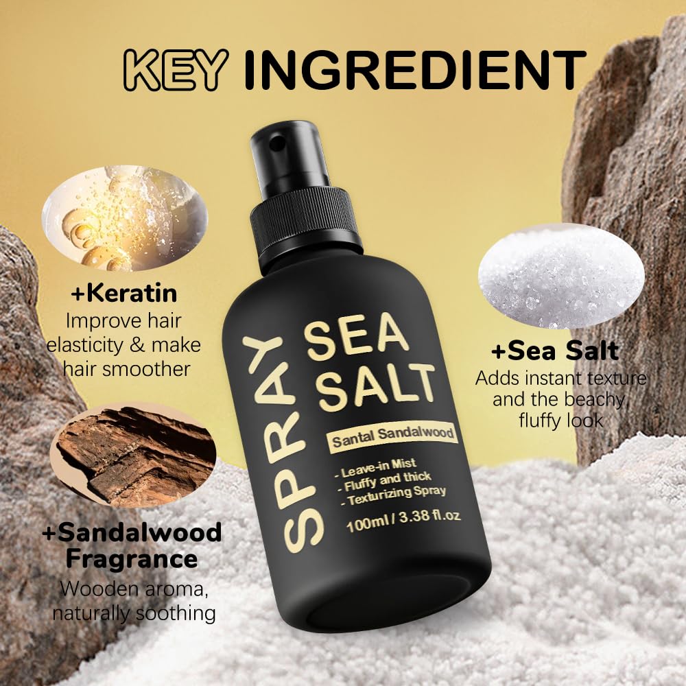 Hair with KOEC Sea Salt Spray creating beachy waves and body.
