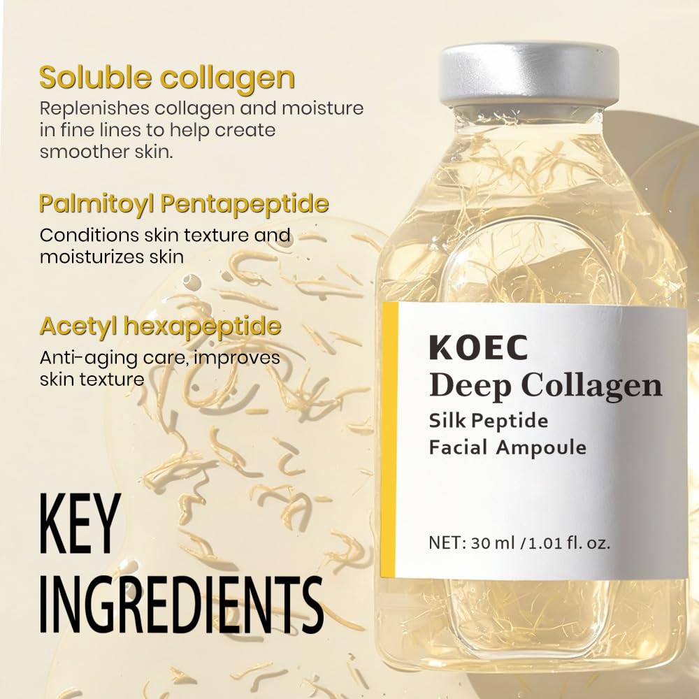 KOEC silk peptide texture close-up ready for quick absorption.