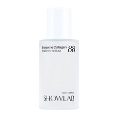 KOELCIA SHOWLAB Exosome Collagen 88 Booster Serum bottle highlights high-concentration formula for firming