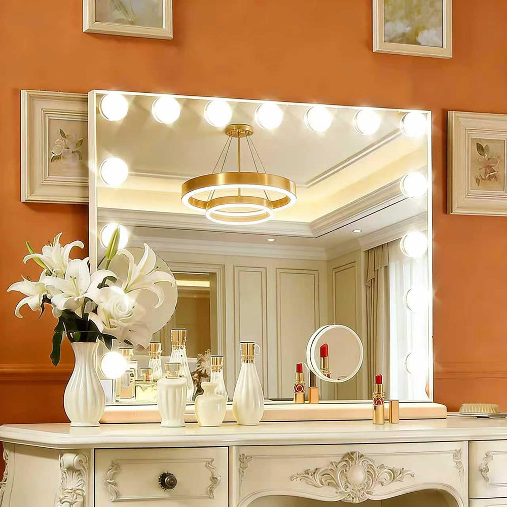 KOHEOPT Hollywood vanity mirror with 15 LED bulbs for balanced lighting
