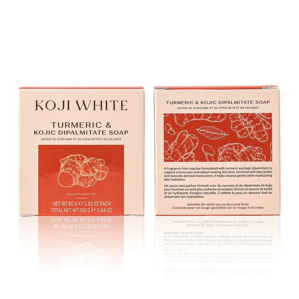 Koji White shea butter hydration feature for soft skin.